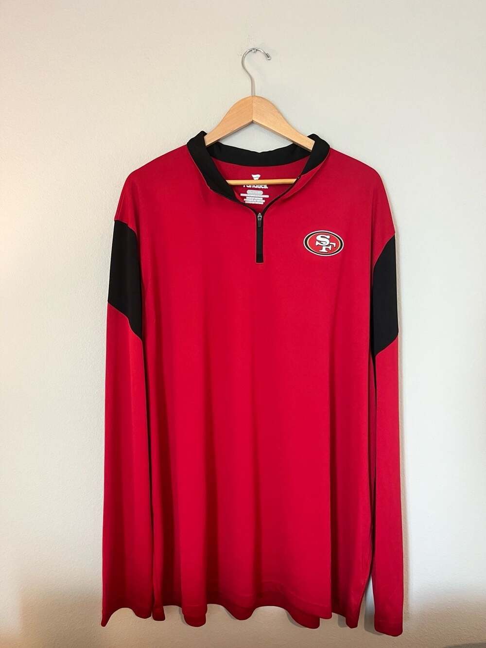 San Francisco 49ers,3XL Fanatics Lightweight Performance 1/4 Zip, Red, Game Day